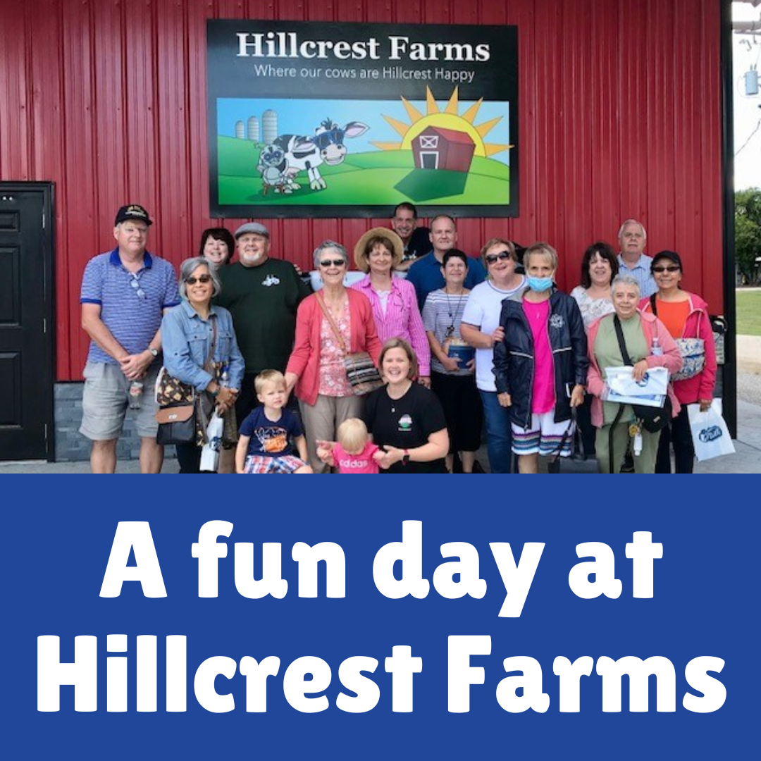 A fund day at Hillcrest Farms and a group picture, and connecting with others